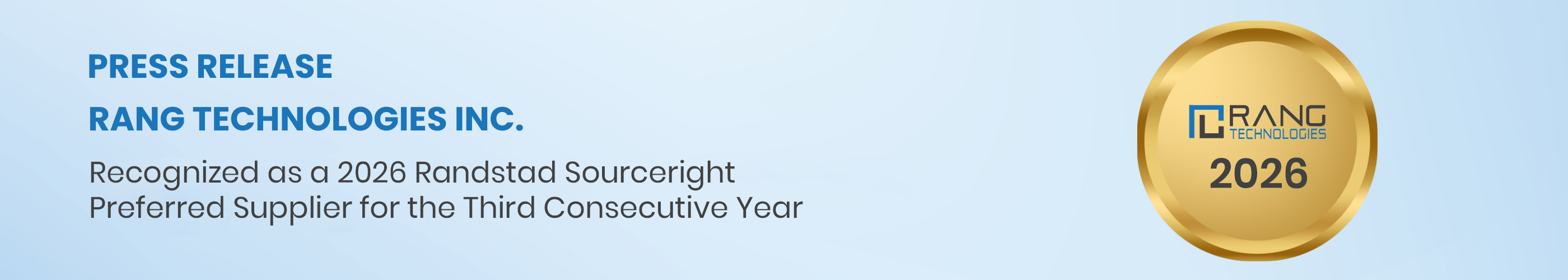 Rang Technologies Recognized as a 2026 Randstad Sourceright Preferred Supplier for the Third Consecutive Year